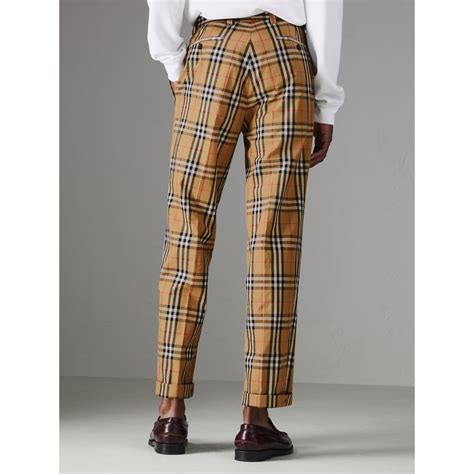 burberry designer checked trousers|burberry trousers vintage.